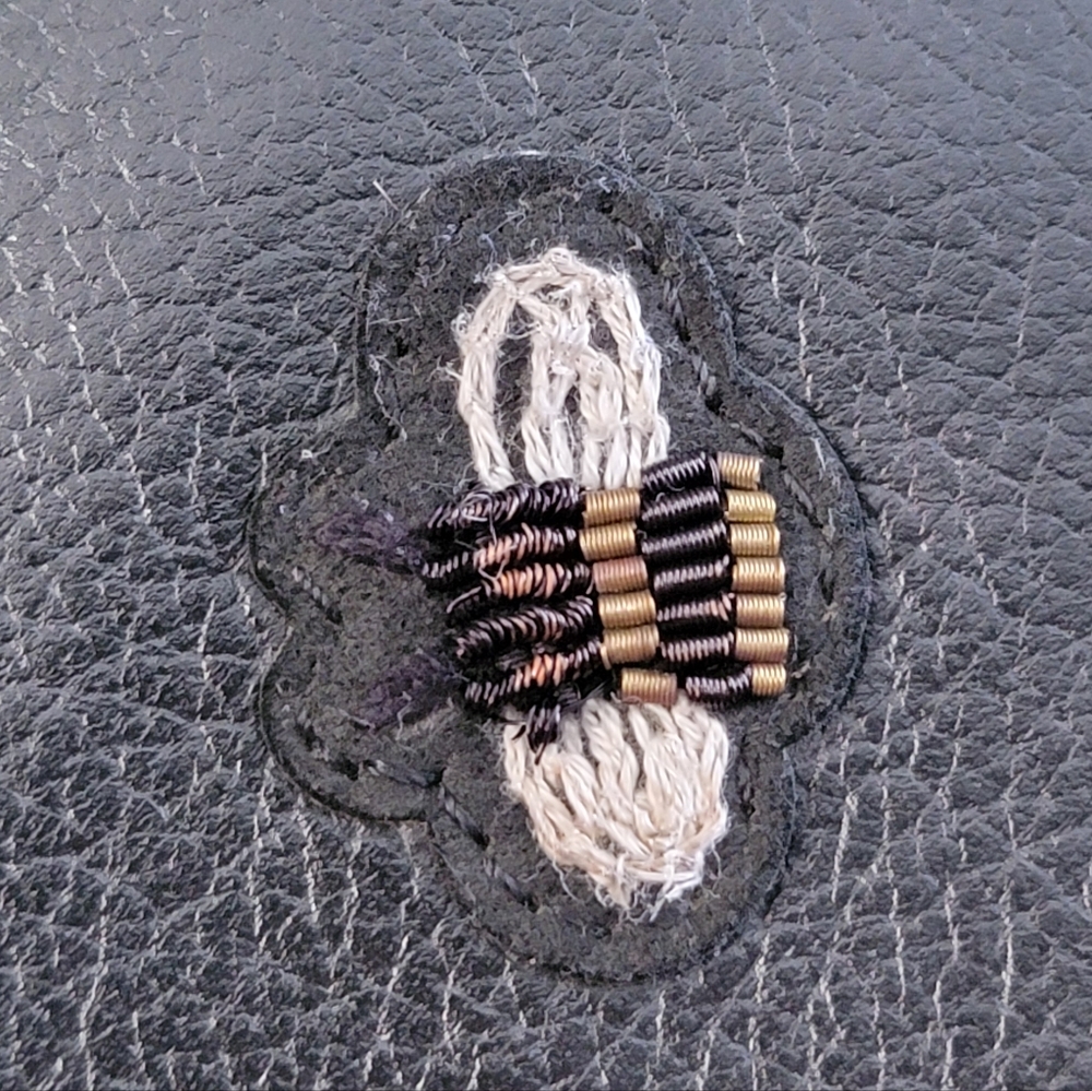 Coach 58485 Rexy Metal Embroidery Black Leather Accordion Wallet - Picture 8 of 14